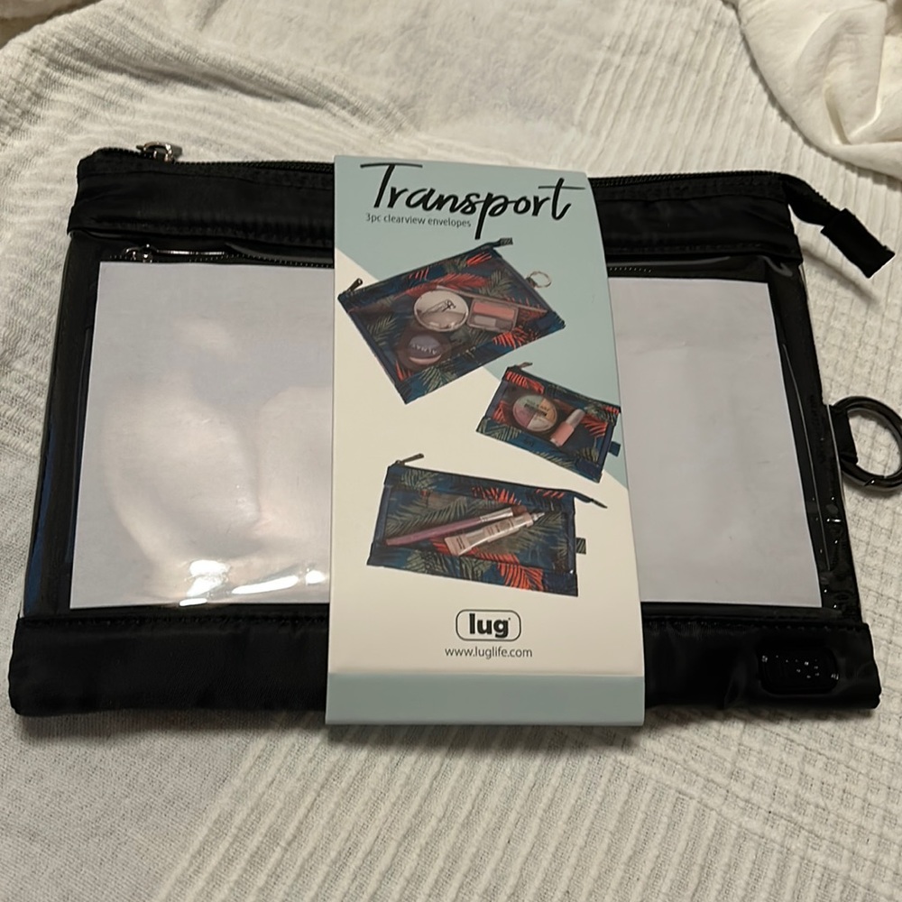 LUG transport 3 piece clear view envelopes.  Impossible to find midnight color